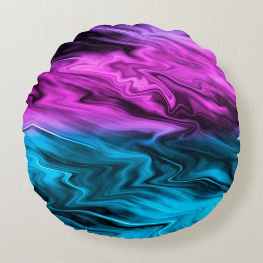 バックぼやけグランド・クリムゾン・ブルー ラウンドクッション (正面)