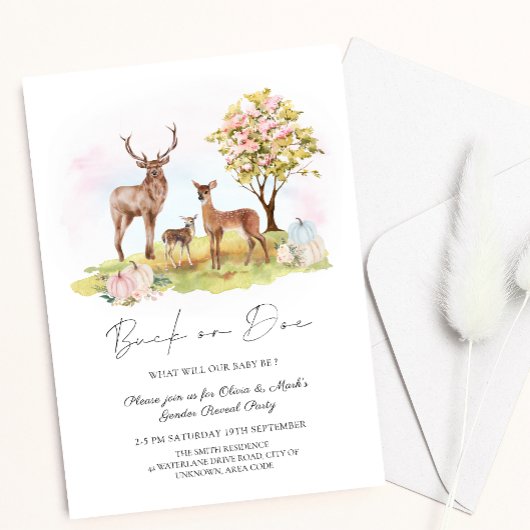 バックまたはドエディアオータム秋性別の表示 招待状