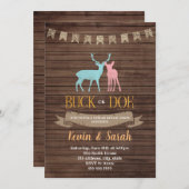 バックまたはdoe性別の表示パーティの招待状 招待状 (正面/裏面)