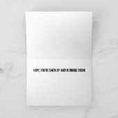 バックアップと走バイクもしくは自転車に乗る人のGet Well Card カード (内部)