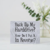 バックアップのユーモア ポストカード (スタンド正面)