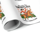 バックアップ スノーフレーク ロデオ カウボーイ サンタ クリスマス ラッピングペーパー (ロールコーナー)