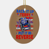 バックアップTerryを逆火の中に置く米国のフラグ セラミックオーナメント (右)