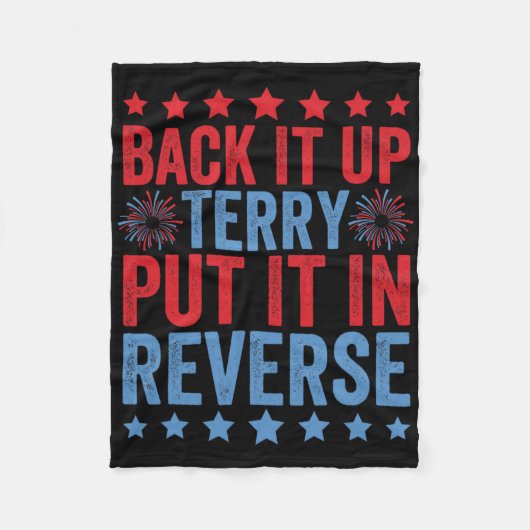 バックアップTerryを逆花火に入おもしろいれ4th フリースブランケット (正面)