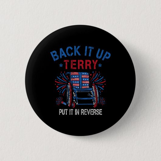 バックアップTerryを逆花火に入おもしろいれ4th 缶バッジ (正面)