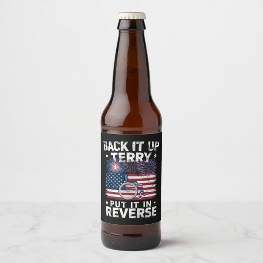 バックアップTerryを逆花火に入おもしろいれ ビールラベル (正面)
