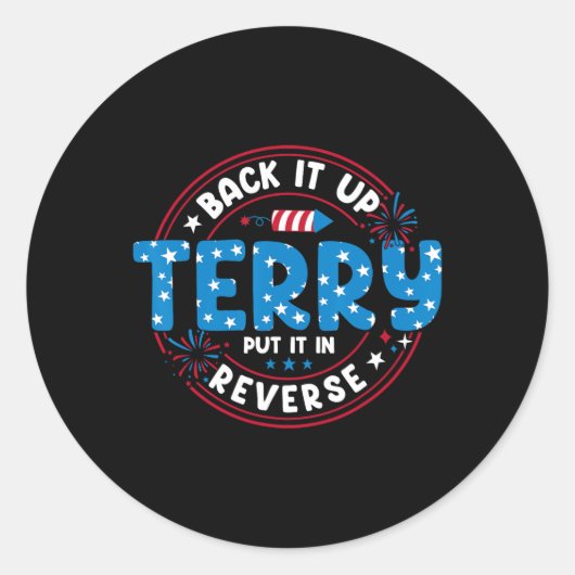 バックアップTerry 7月4日の逆おもしろいに置く ラウンドシール (正面)