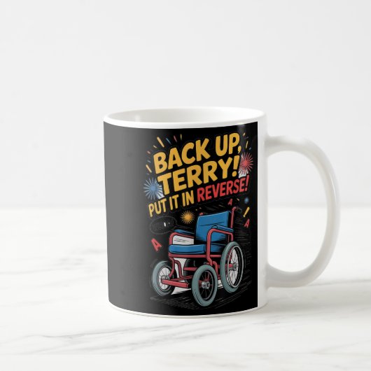 バックアップTerry 7月4日裏おもしろいに置く コーヒーマグカップ (右)