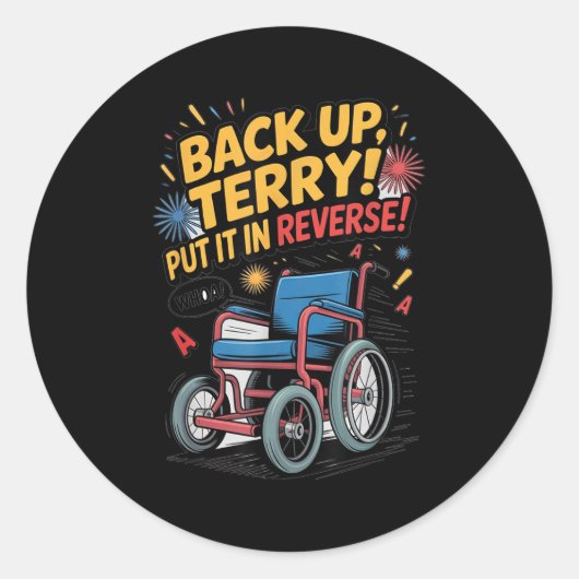 バックアップTerry 7月4日裏おもしろいに置く ラウンドシール (正面)