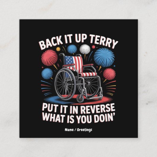 バックアップTerry 7月4日裏におもしろい置く スクエア名刺 (正面)