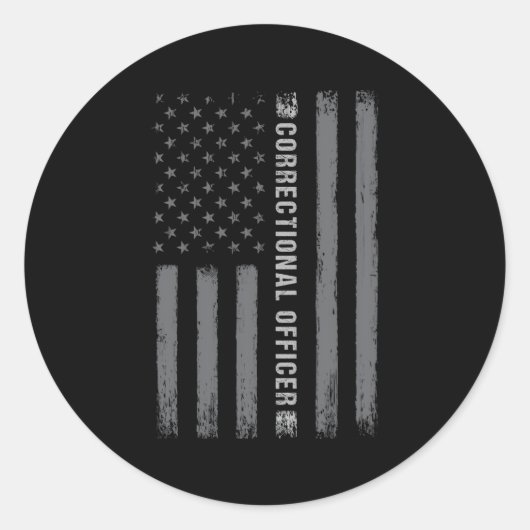 バックアメリカ国旗の矯正将校 ラウンドシール (正面)