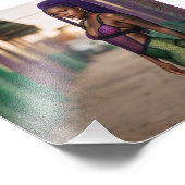 バックアリーのアフリカのネオンサイバーパンクバーブ フォトプリント            (角)