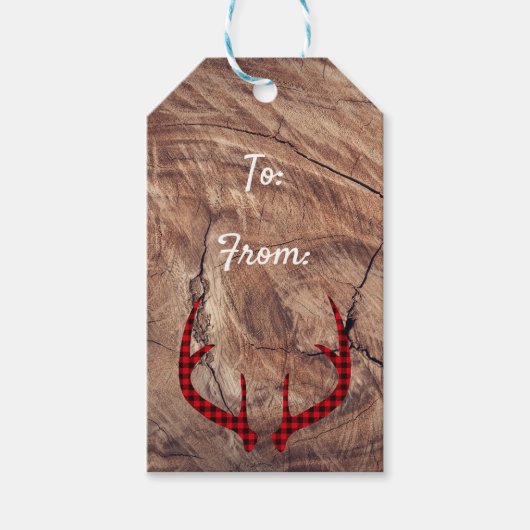 バックアントラーウッドホリデーギフトラベル ギフトタグ (正面)