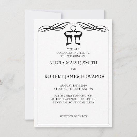 バックアンドドウ結婚式招待状 招待状 (正面)