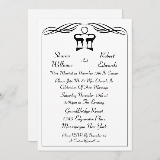 バックアンドドージポスト結婚式招待状 招待状 (正面/裏面)