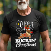 バックイメリーンクリスマス・ルドルフ・トナカイおもしろい Tシャツ