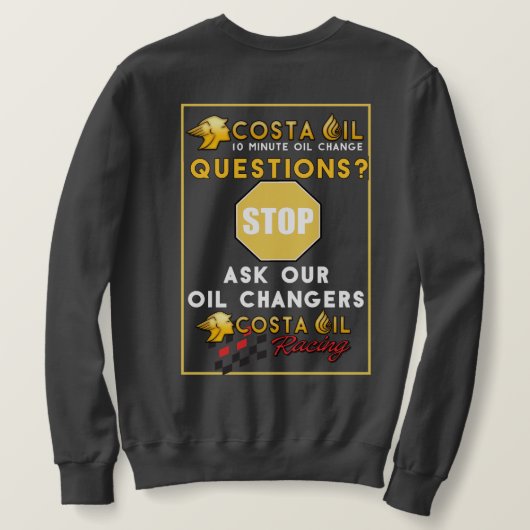 バックイメージ付きクルーネック スウェットシャツ (デザイン裏面)