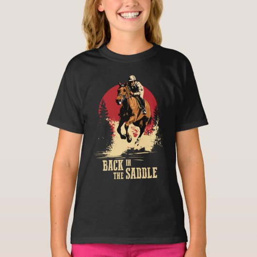 バックインザサドル – 競馬 Tシャツ (正面)