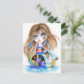 バックインザデイHippieファンタジーアートポストカード ポストカード (スタンド正面)