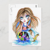 バックインザデイHippieファンタジーアートポストカード ポストカード (正面/裏面)