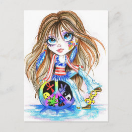 バックインザデイHippieファンタジーアートポストカード ポストカード