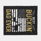 バックイ最高のンパパエバーおもしろいギフトディアハンターカッコいいフン フリースブランケット (正面(横))