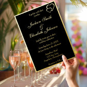 バックエレガントモダンのプレミアム結婚写真 箔招待状