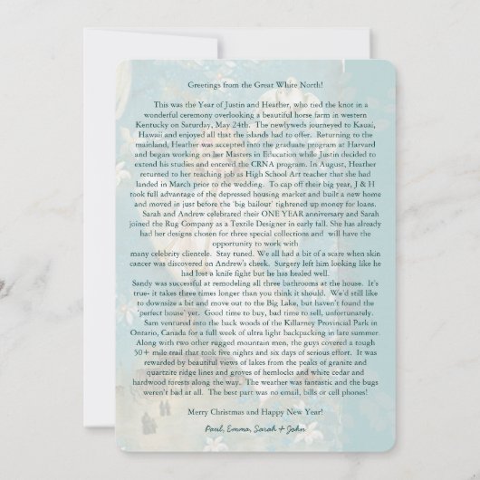 バックエンジェルクリスマスカードにクリスマスの手紙 招待状 (裏面)