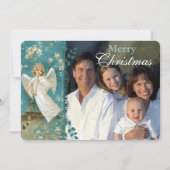 バックエンジェルクリスマスカードにクリスマスの手紙 招待状 (正面)