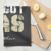 バックオフ私はガス氷得道路タンカーのドライバを持っている キッチンタオル (四つ折り)