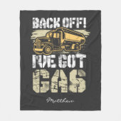 バックオフ私はガス氷得道路タンカーのドライバを持っている フリースブランケット (正面)