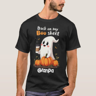 バックオンマイブシートおかしなハロウィーンブー幽霊 Tシャツ