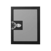 バックオン白黒テールディアヘッド ノートパッド (回転)