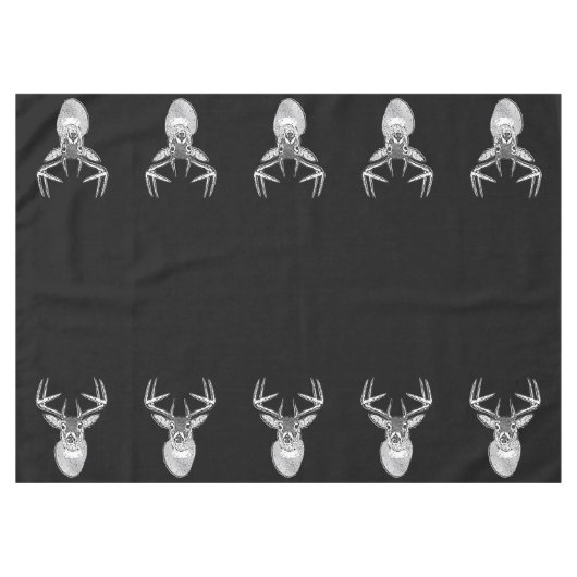 バックオン白黒テール鹿 テーブルクロス (正面(横))