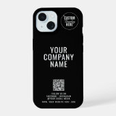 バックカスタムソーシャルメディアのロゴQRコードブラック iPhone 15ケース (裏面)