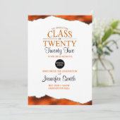 バックカスタムフォト付きオレンジ卒業招待状 招待状 (スタンド正面)