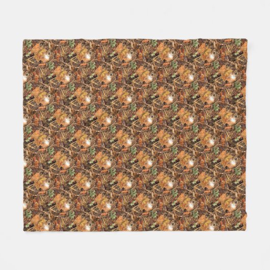 バックカモフラージュホワイトテールディア フリースブランケット (正面(横))