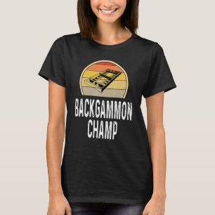 バックガンモンチャンプボードゲームボードゲームプレーヤーレトロ Tシャツ