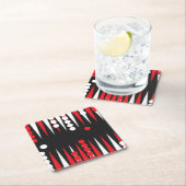 バックガンモンボードゲームおもしろい スクエアペーパーコースター (インサイチュ)