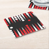 バックガンモンボードゲームおもしろい スクエアペーパーコースター (アングル)