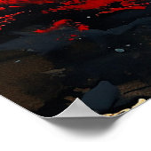 バックキャット絵画抽象芸術 ポスター (角)