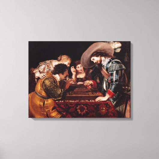 バックギャモンのゲーム キャンバスプリント (正面)