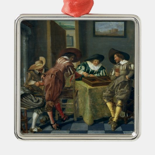 バックギャモンのゲーム メタルオーナメント (正面)