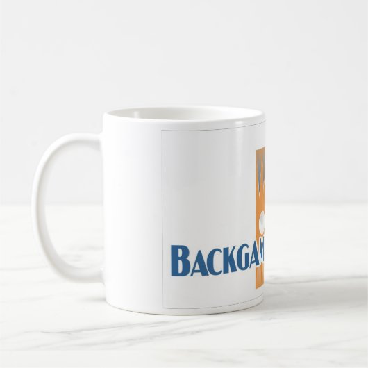 バックギャモンの常習者の白いマグ コーヒーマグカップ (左)