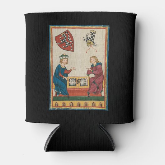 バックギャモンゲーム14世紀中世アート 缶クーラー (正面)