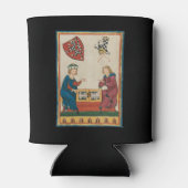 バックギャモンゲーム14世紀中世アート 缶クーラー (裏面)