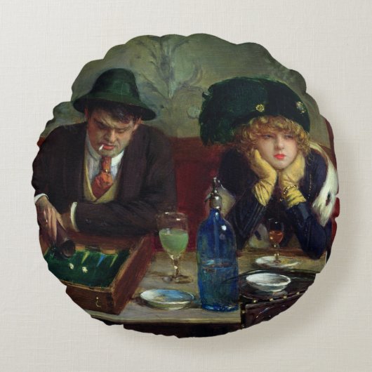 バックギャモンプレーヤー ラウンドクッション (正面)