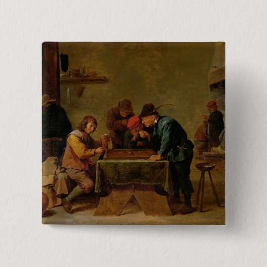 バックギャモンプレーヤー、c.1640-45 缶バッジ (正面)