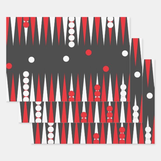 バックギャモンボードレイアウト(チェッカー付き)  ラッピングペーパーシート (セット)