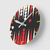 バックギャモンボード ラウンド壁時計 (傾斜)